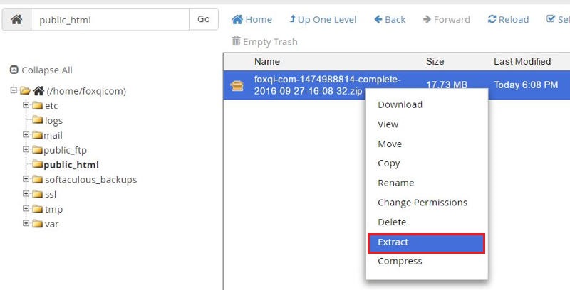 Preparing for file extraction