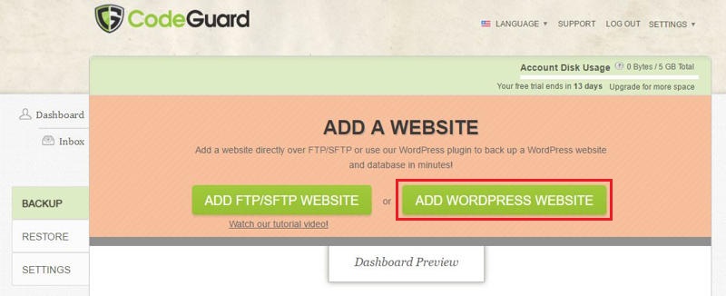 Highlighting add WordPress button
