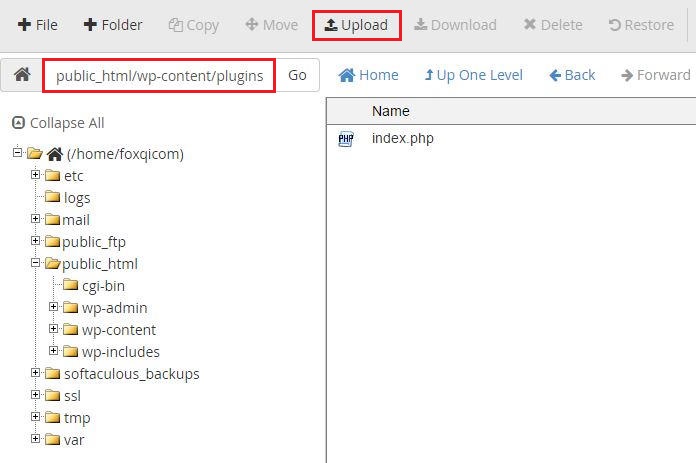 Highlighting directory path and upload button