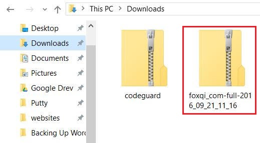 Downloaded CodeGuard website files