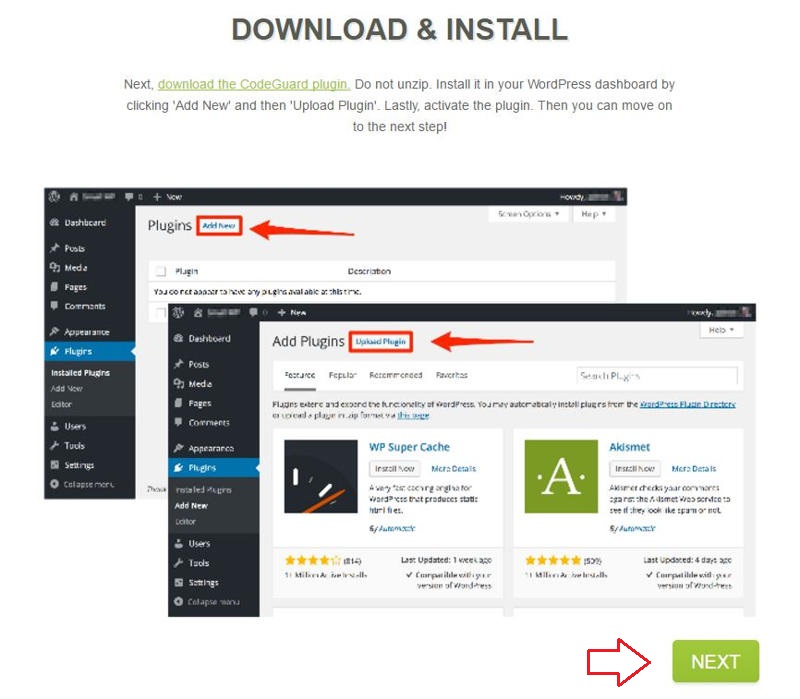 Highlighting the next button
