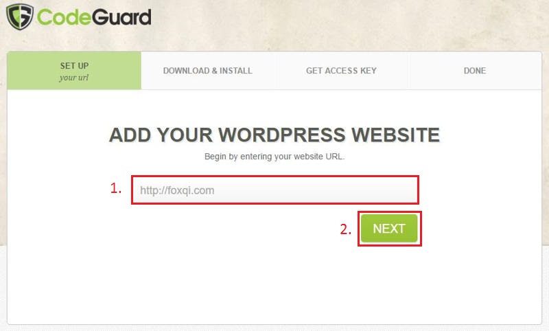 Inputting website URL address