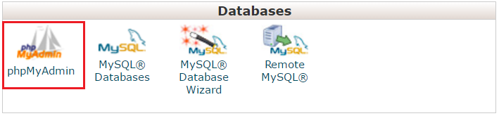 cPanel databases section