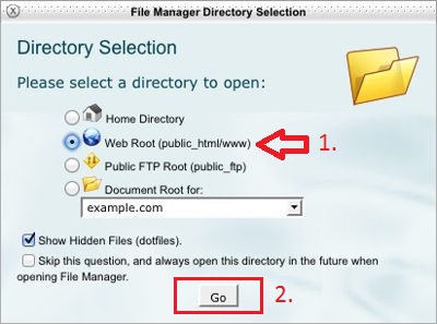 File manager directory selection