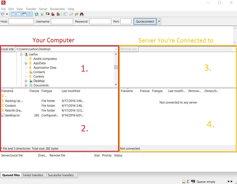 FileZilla Client Interface