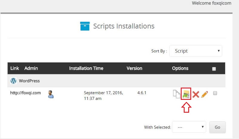 Highlighting the backups icon