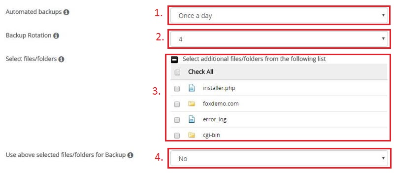 Applying backup schedule configurations