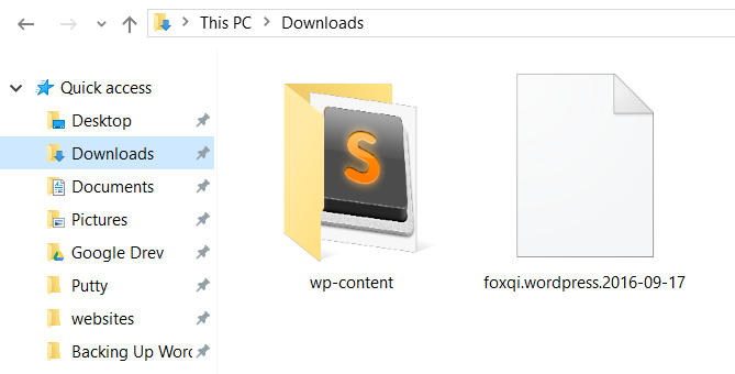Successfully downloaded XML file and wp-content directory