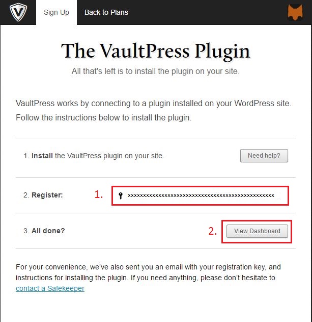 Copying registration key
